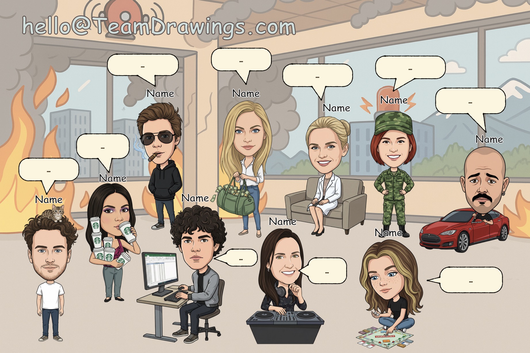 Team cartoon