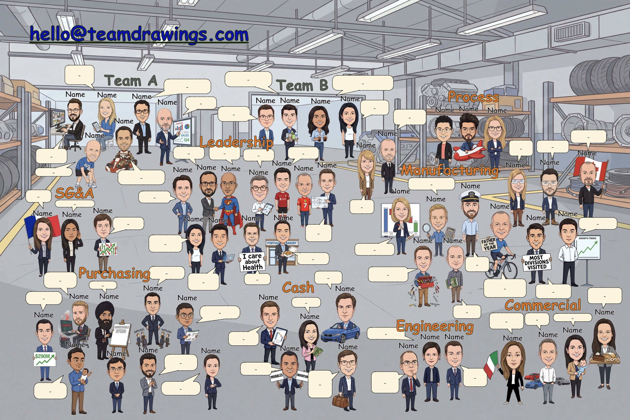 Team cartoon